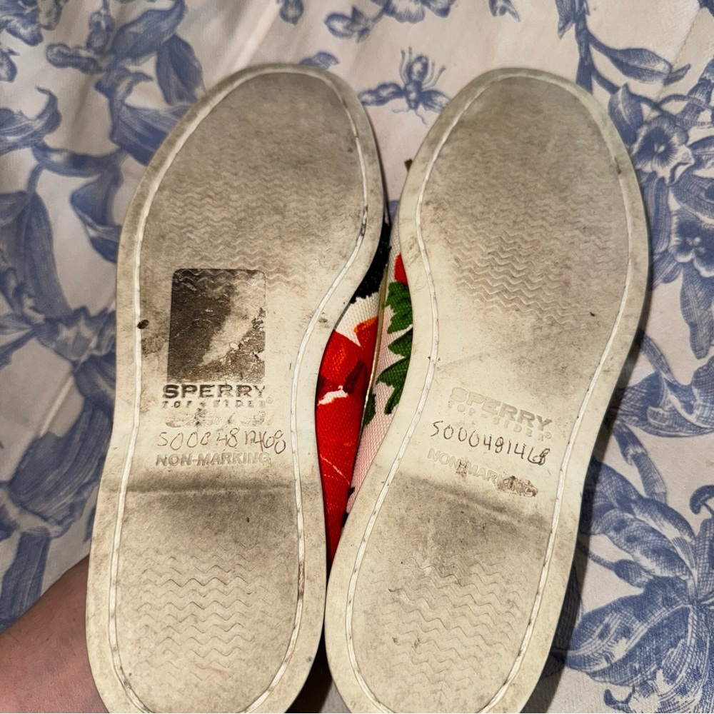 Milly x Sperry Topsider Boat Shoes Slip On Floral 8 - Picture 6 of 7